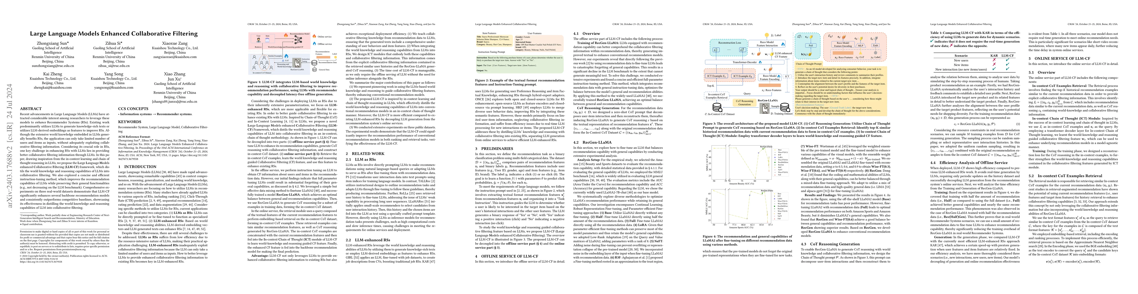 Thumbnail for Large Language Models Enhanced Collaborative Filtering