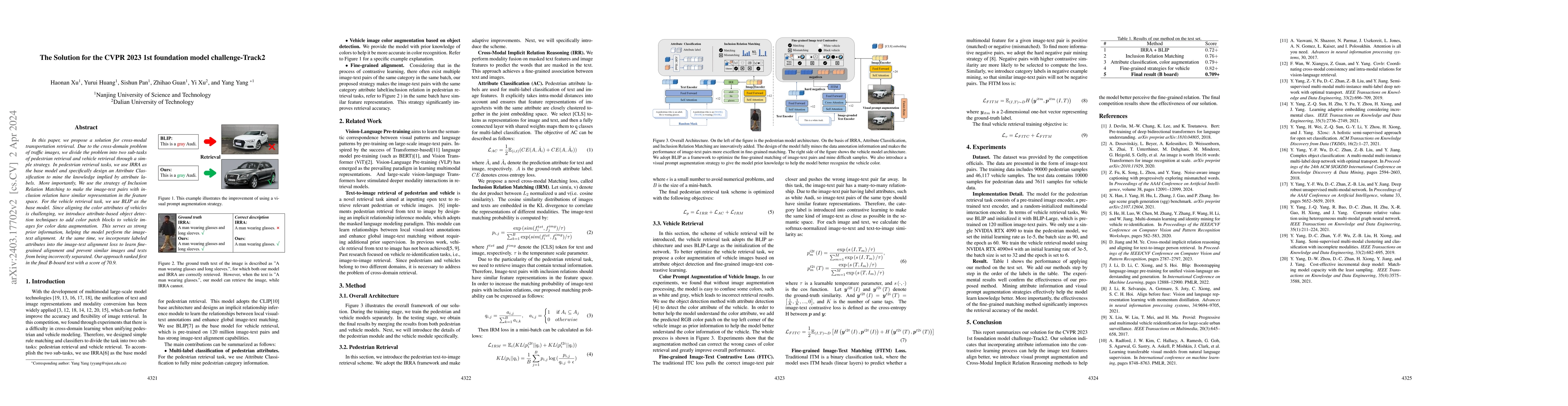 Thumbnail for The Solution for the CVPR 2023 1st foundation model challenge-Track2