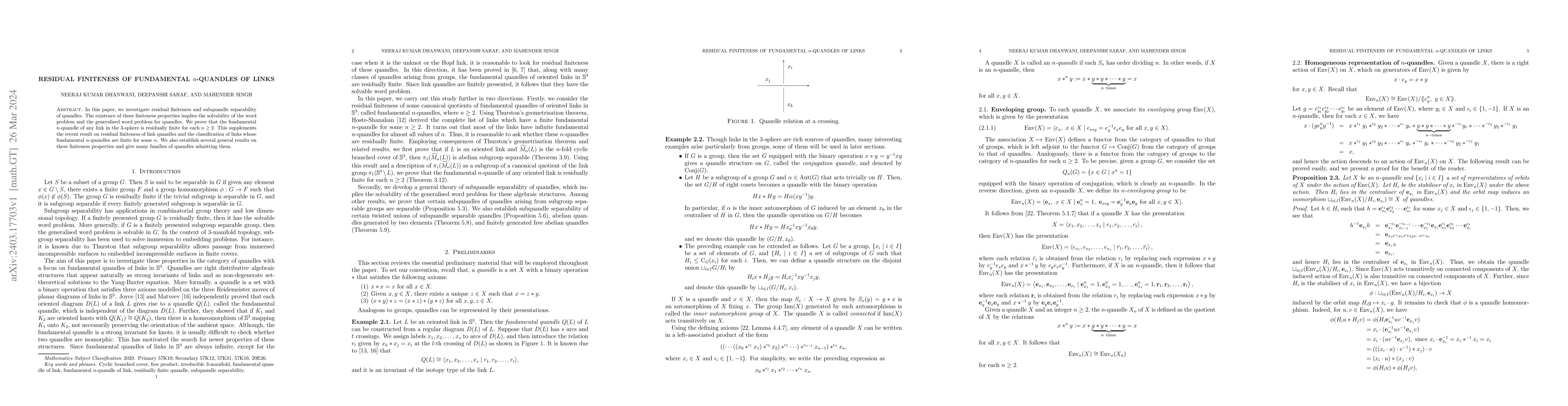 Thumbnail for Residual finiteness of fundamental $n$-quandles of links