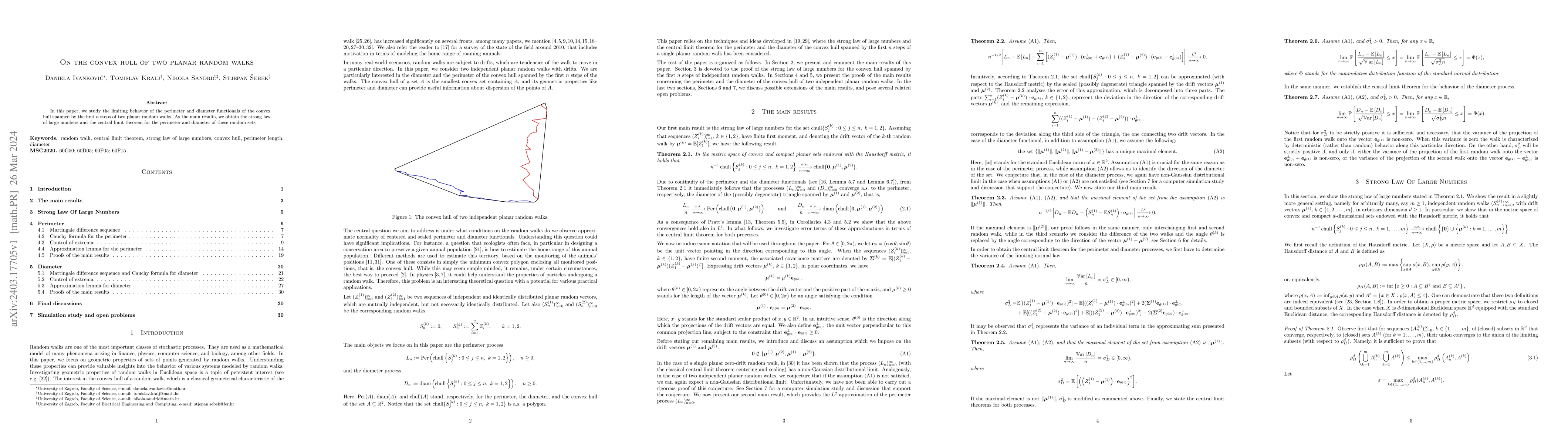 Thumbnail for On the convex hull of two planar random walks