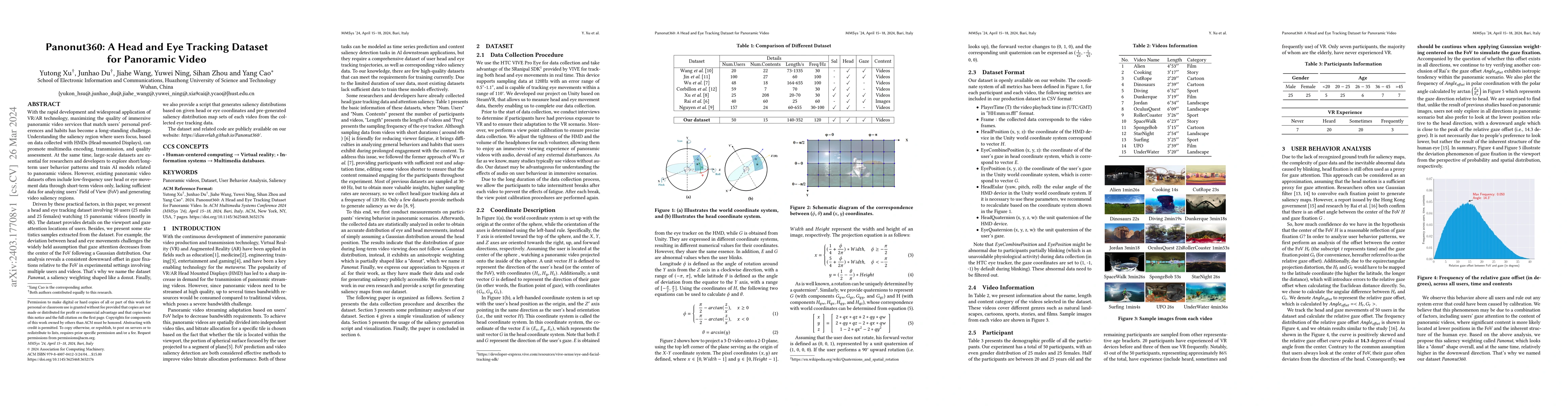 Thumbnail for Panonut360: A Head and Eye Tracking Dataset for Panoramic Video