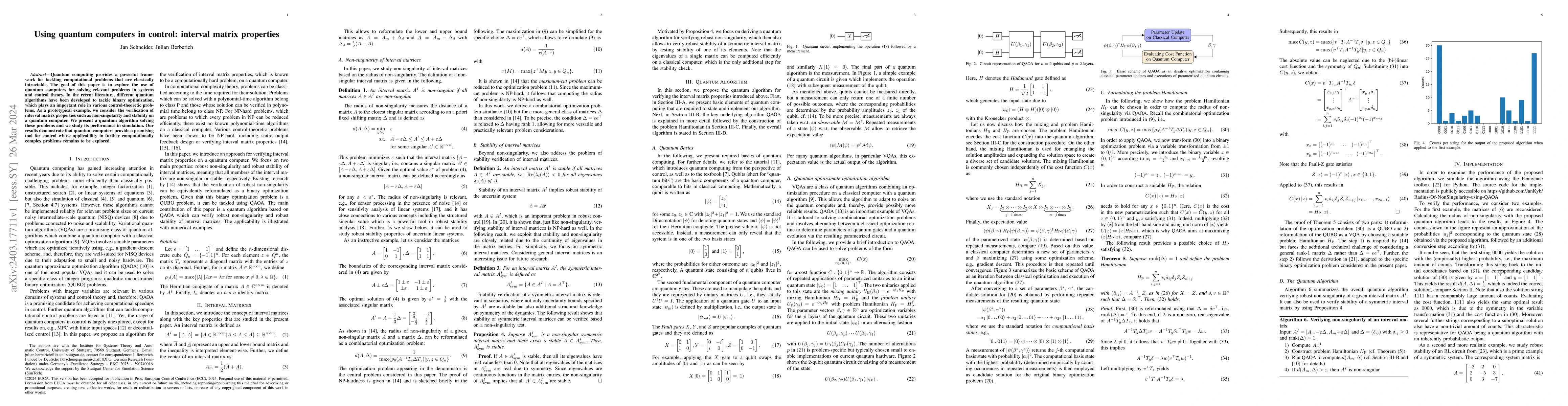 Thumbnail for Using quantum computers in control: interval matrix properties