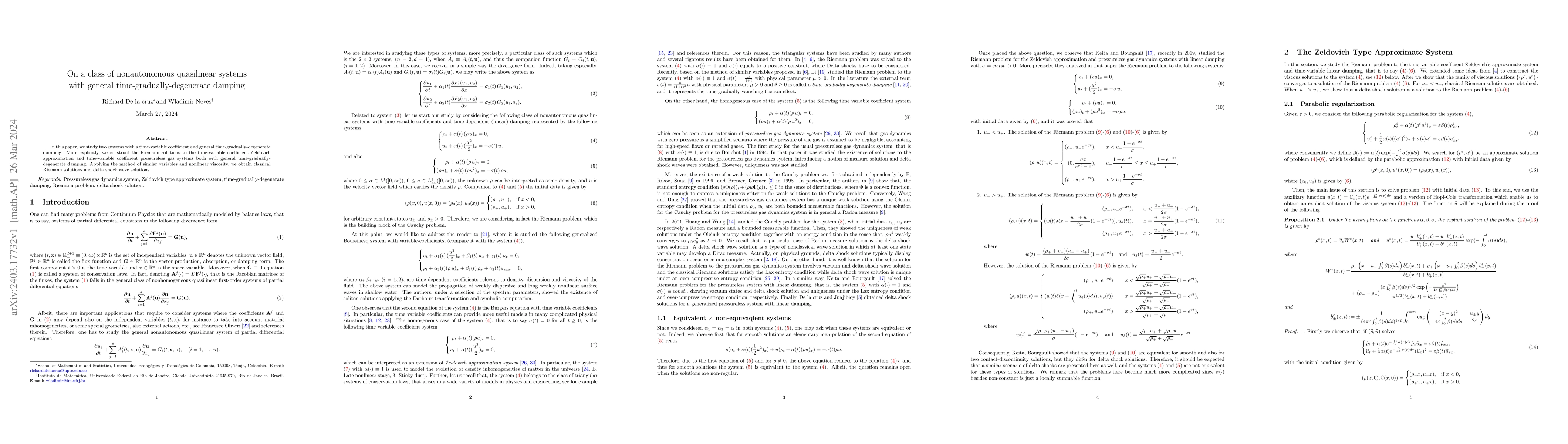 Thumbnail for On a class of nonautonomous quasilinear systems with general
  time-gradually-degenerate damping