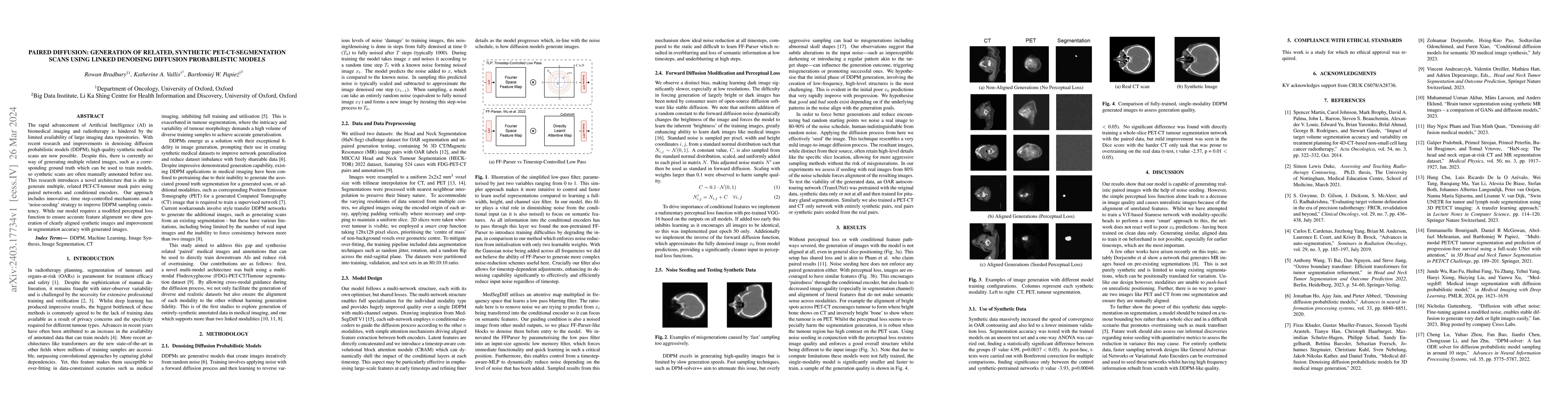 Thumbnail for Paired Diffusion: Generation of related, synthetic PET-CT-Segmentation
  scans using Linked Denoising Diffusion Probabilistic Models