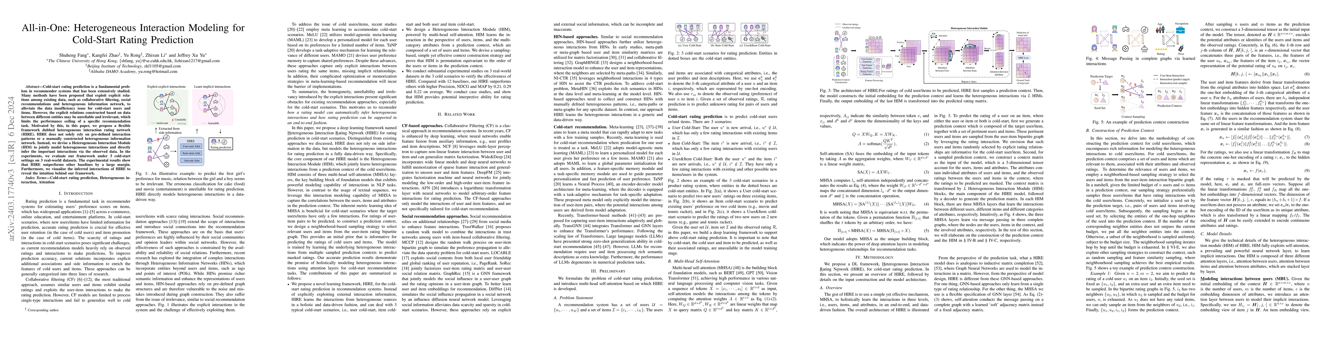 Thumbnail for All-in-One: Heterogeneous Interaction Modeling for Cold-Start Rating
  Prediction
