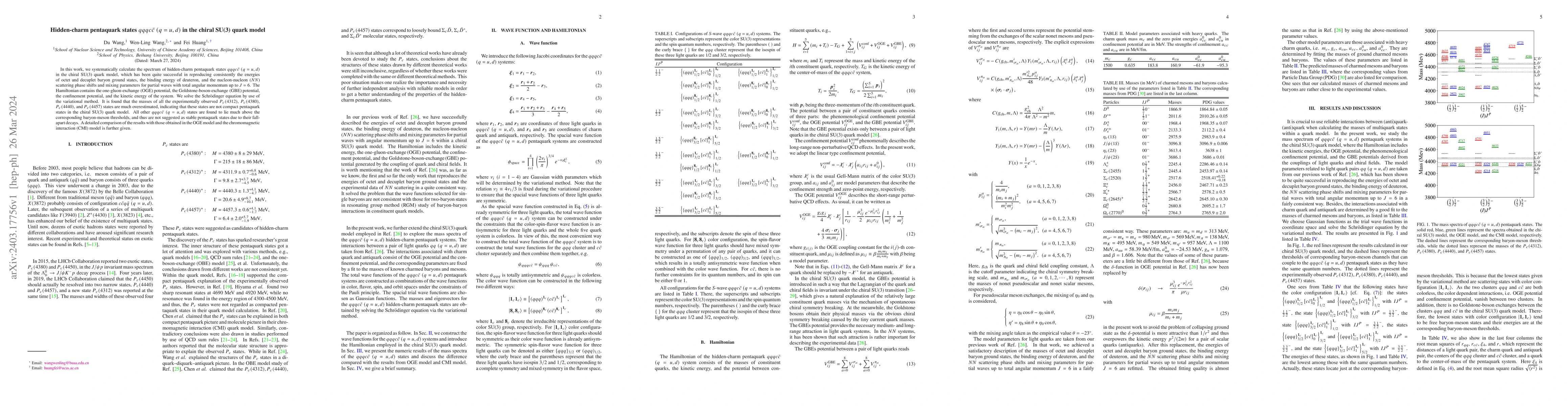 Thumbnail for Hidden-charm pentaquark states $qqqc\bar{c}$ $(q = u,d)$ in the chiral
  SU(3) quark model