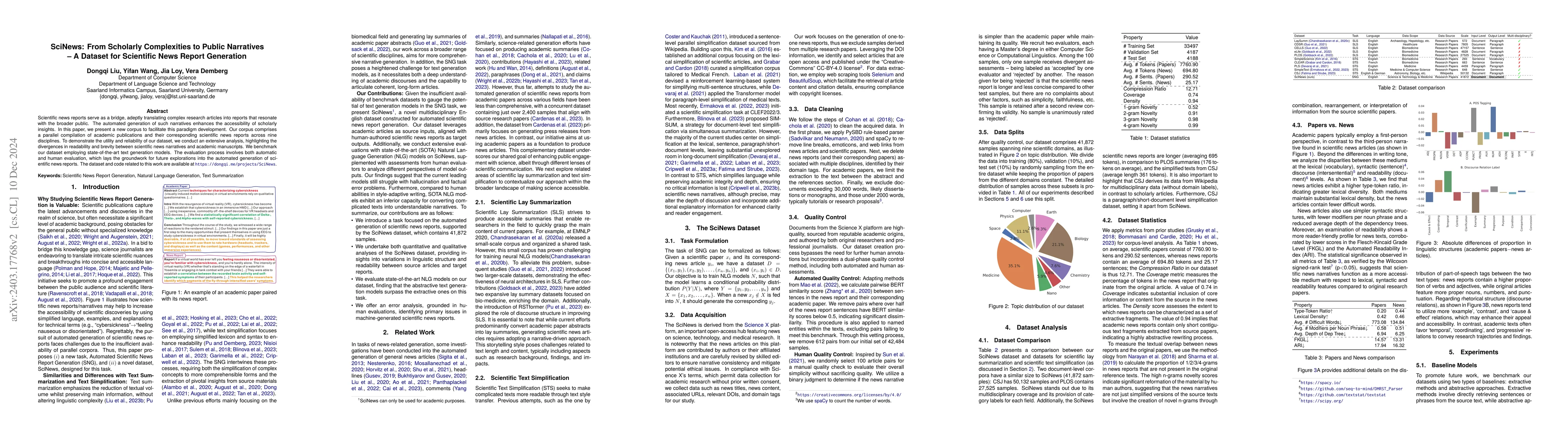 Thumbnail for SciNews: From Scholarly Complexities to Public Narratives -- A Dataset
  for Scientific News Report Generation