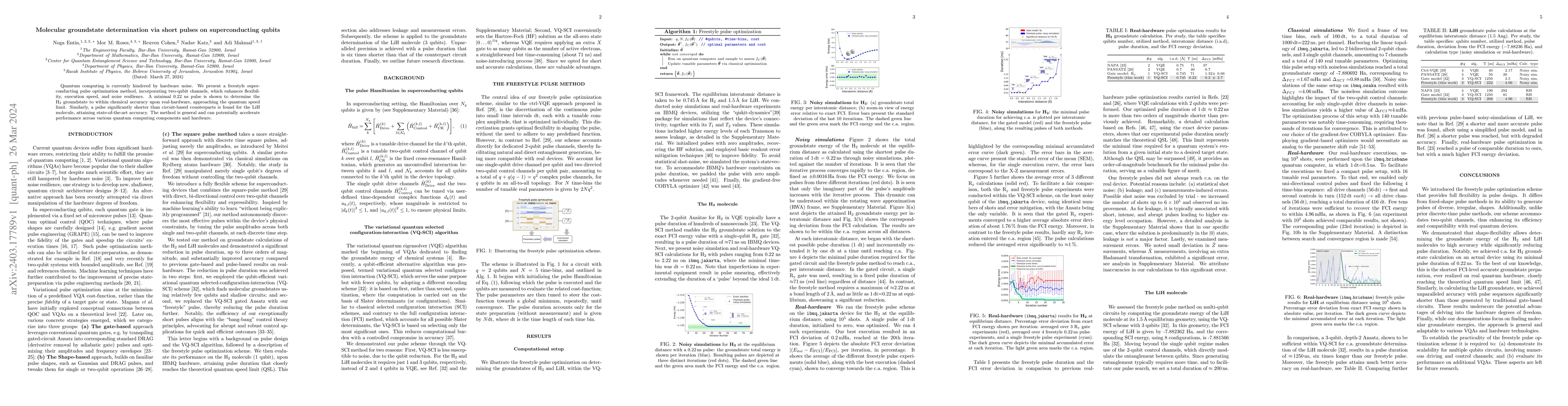 Thumbnail for Molecular groundstate determination via short pulses on superconducting
  qubits