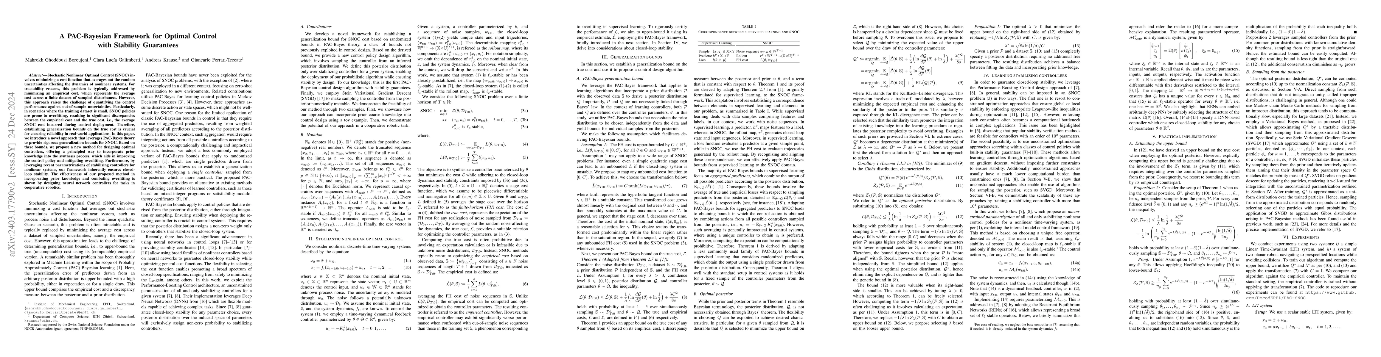 Thumbnail for A PAC-Bayesian Framework for Optimal Control with Stability Guarantees