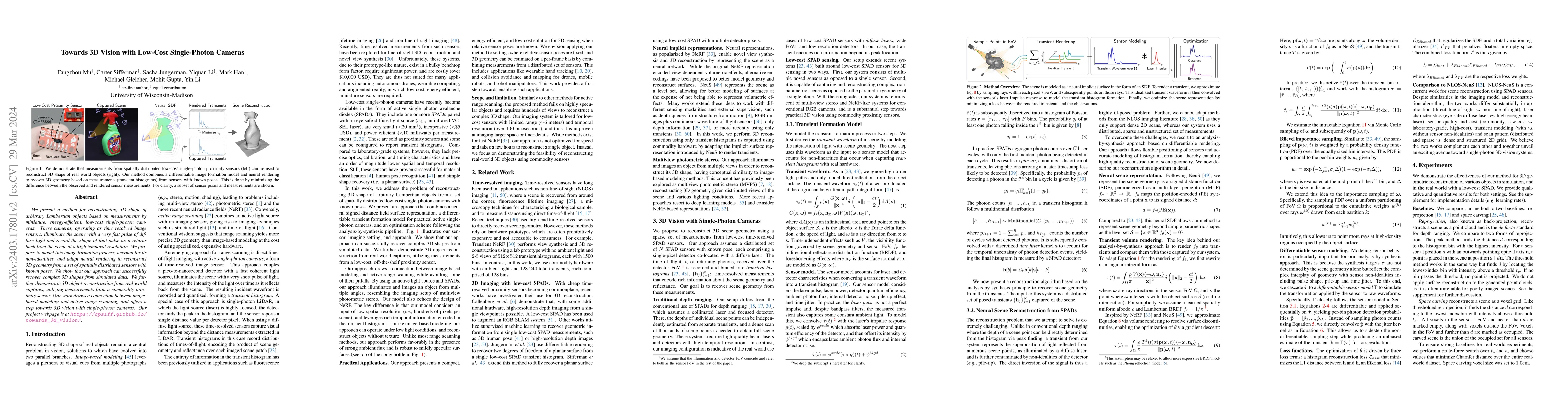 Thumbnail for Towards 3D Vision with Low-Cost Single-Photon Cameras
