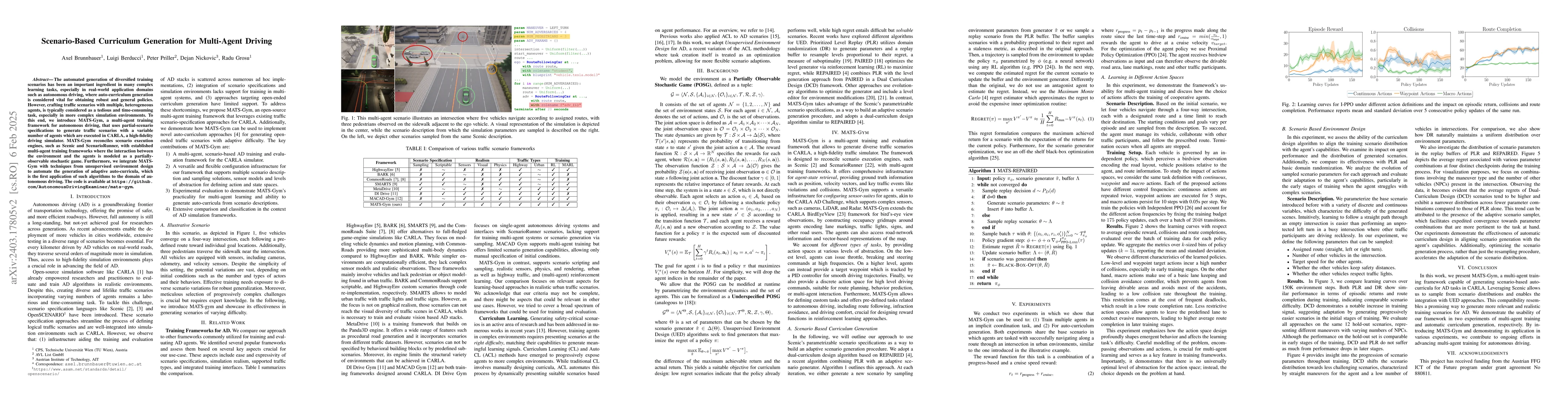 Thumbnail for Scenario-Based Curriculum Generation for Multi-Agent Autonomous Driving