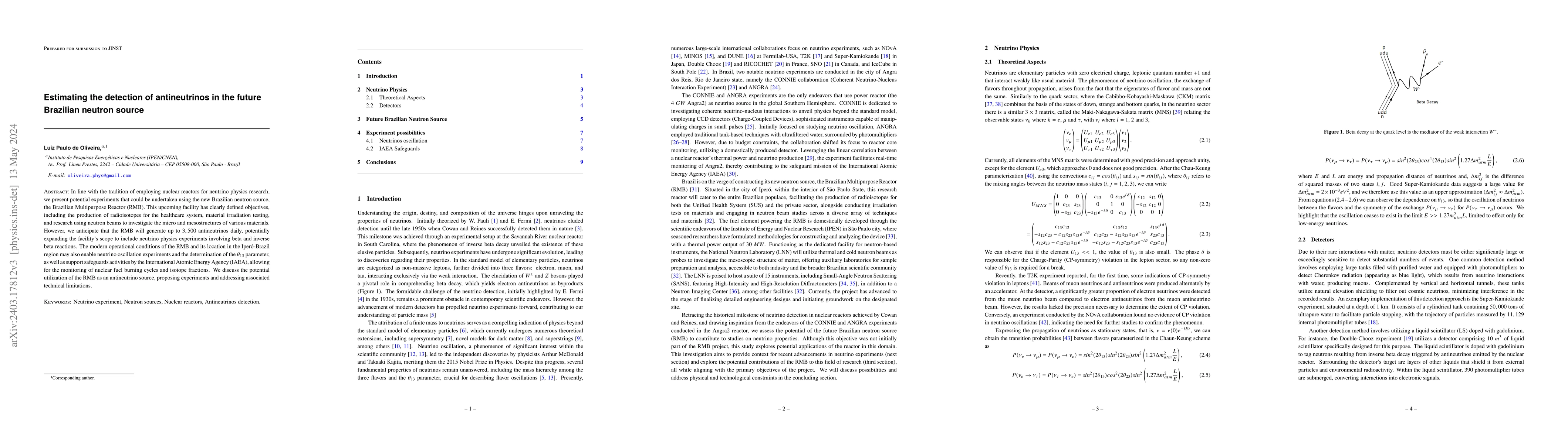 Thumbnail for Estimating the detection of antineutrinos in the future Brazilian
  neutron source