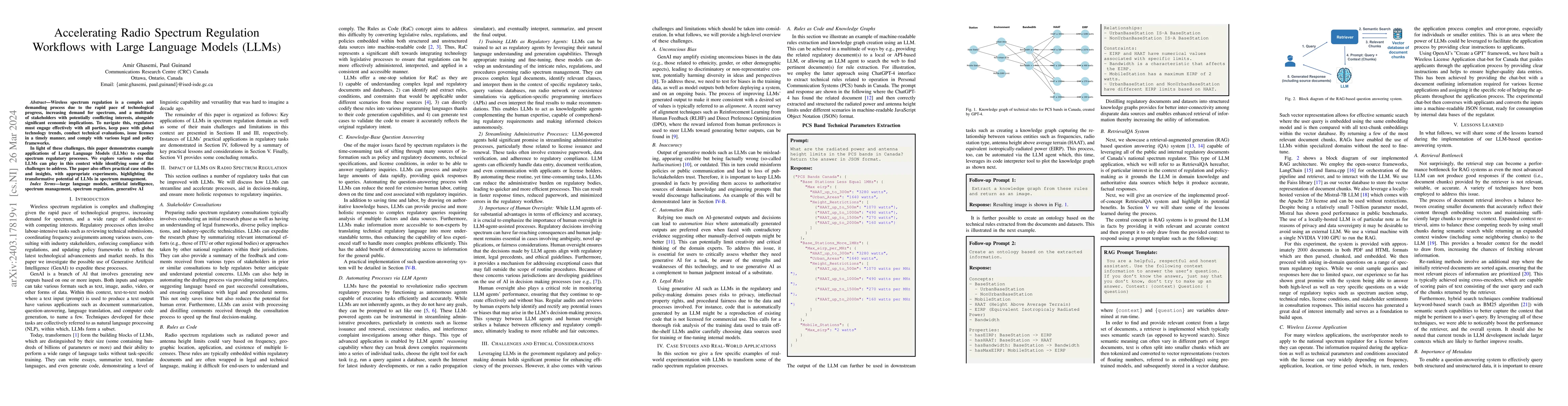 Thumbnail for Accelerating Radio Spectrum Regulation Workflows with Large Language
  Models (LLMs)