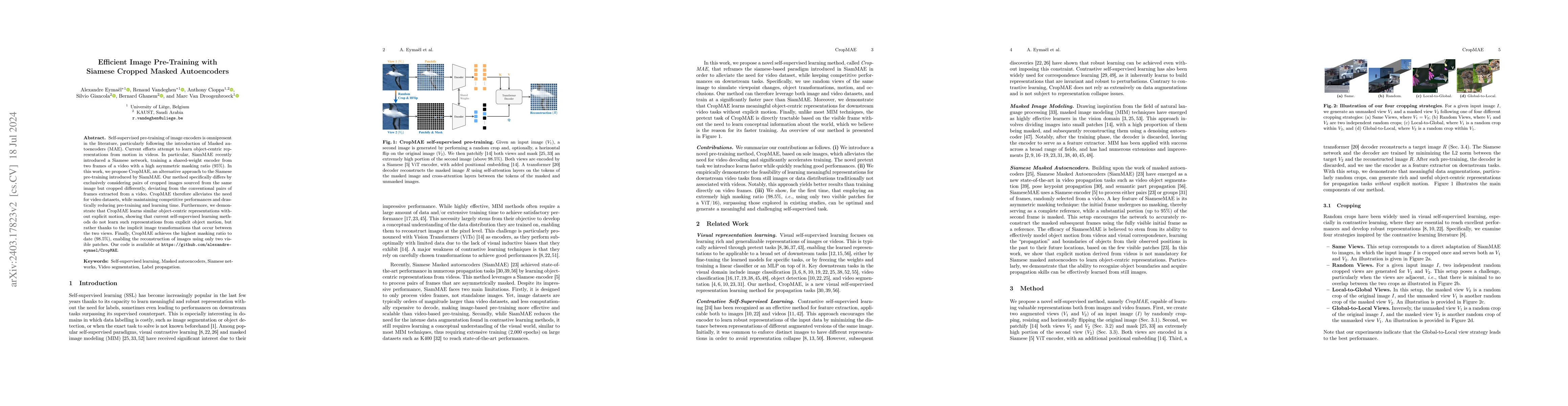 Thumbnail for Efficient Image Pre-Training with Siamese Cropped Masked Autoencoders