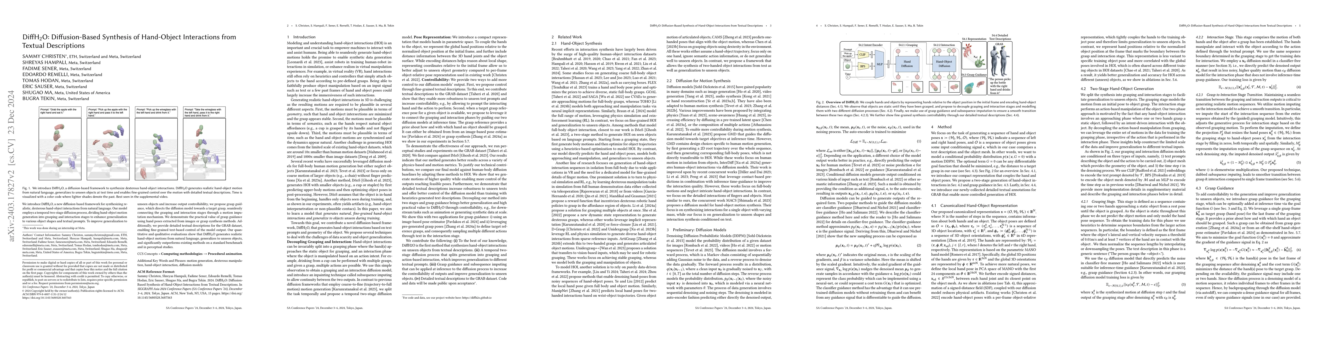 Thumbnail for DiffH2O: Diffusion-Based Synthesis of Hand-Object Interactions from
  Textual Descriptions