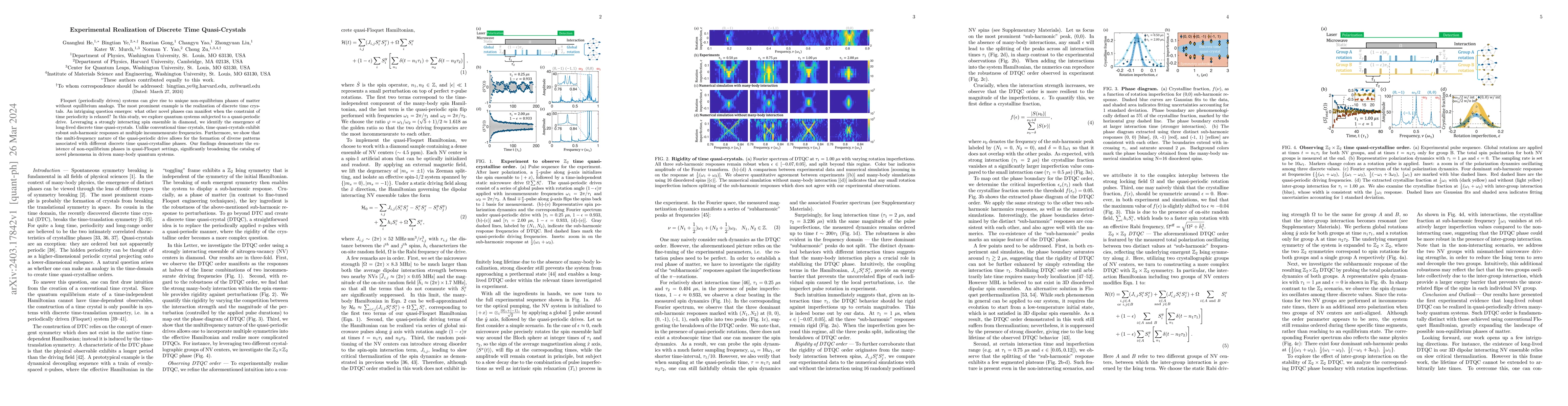 Thumbnail for Experimental Realization of Discrete Time Quasi-Crystals