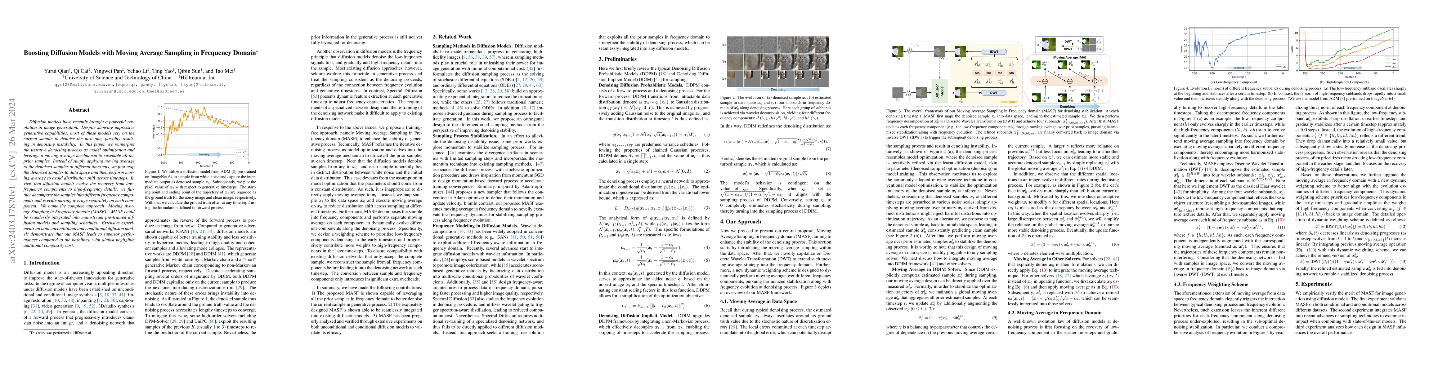Thumbnail for Boosting Diffusion Models with Moving Average Sampling in Frequency
  Domain