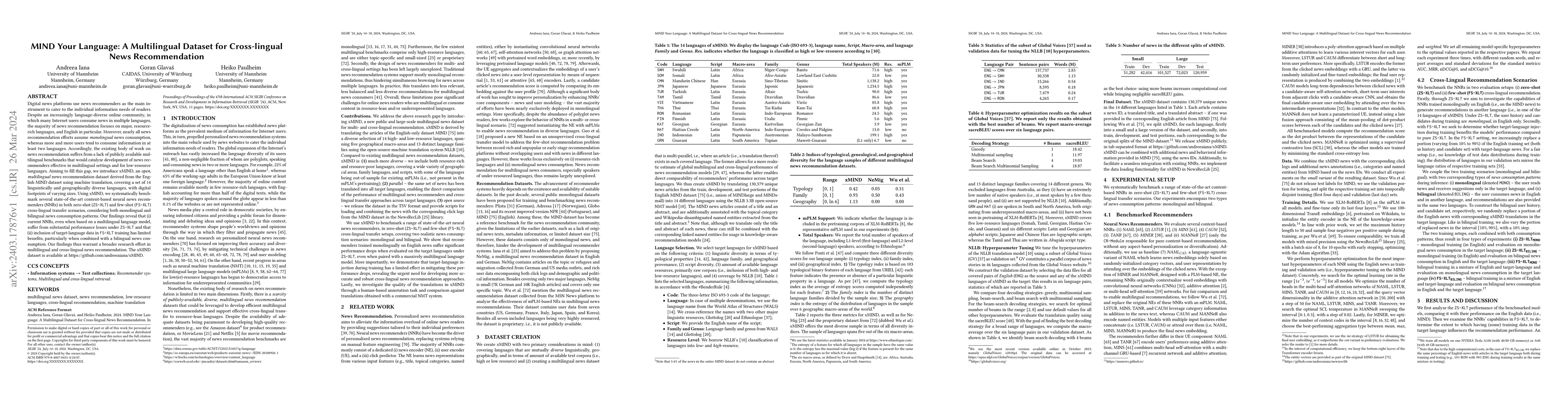 Thumbnail for MIND Your Language: A Multilingual Dataset for Cross-lingual News
  Recommendation