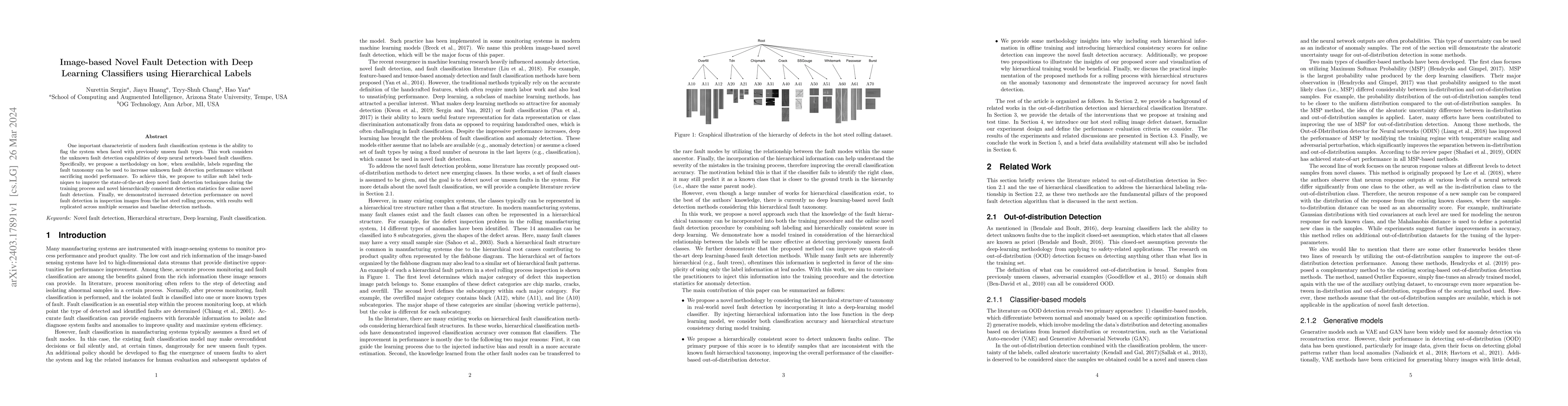 Thumbnail for Image-based Novel Fault Detection with Deep Learning Classifiers using
  Hierarchical Labels