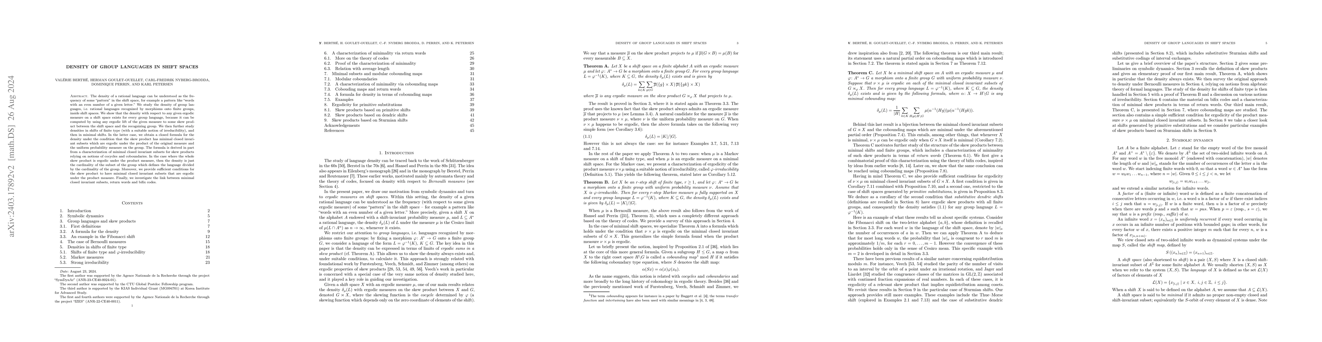 Thumbnail for Density of group languages in shift spaces