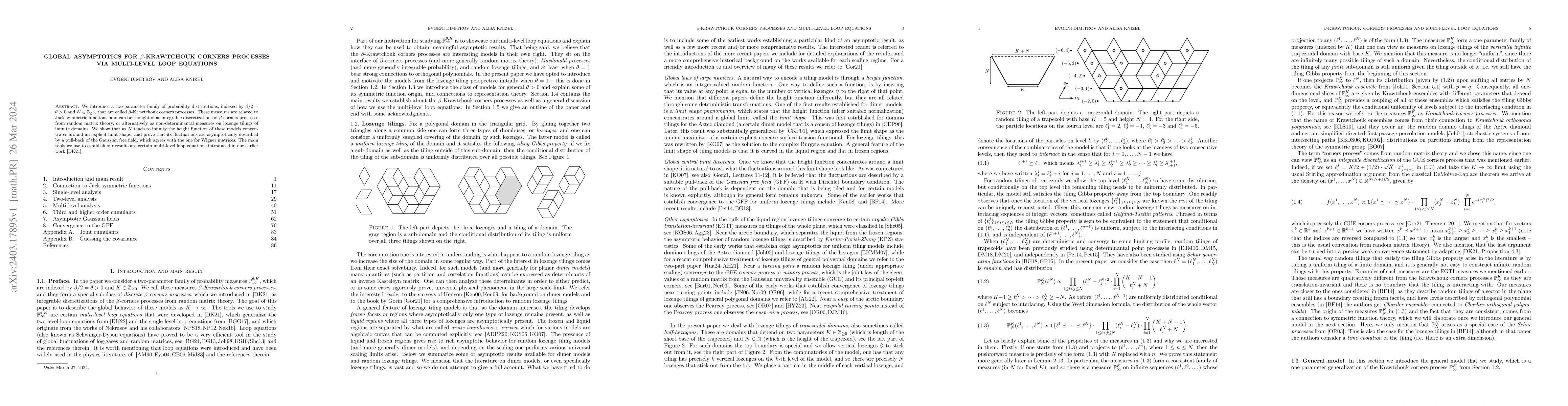 Thumbnail for Global asymptotics for $\beta$-Krawtchouk corners processes via
  multi-level loop equations