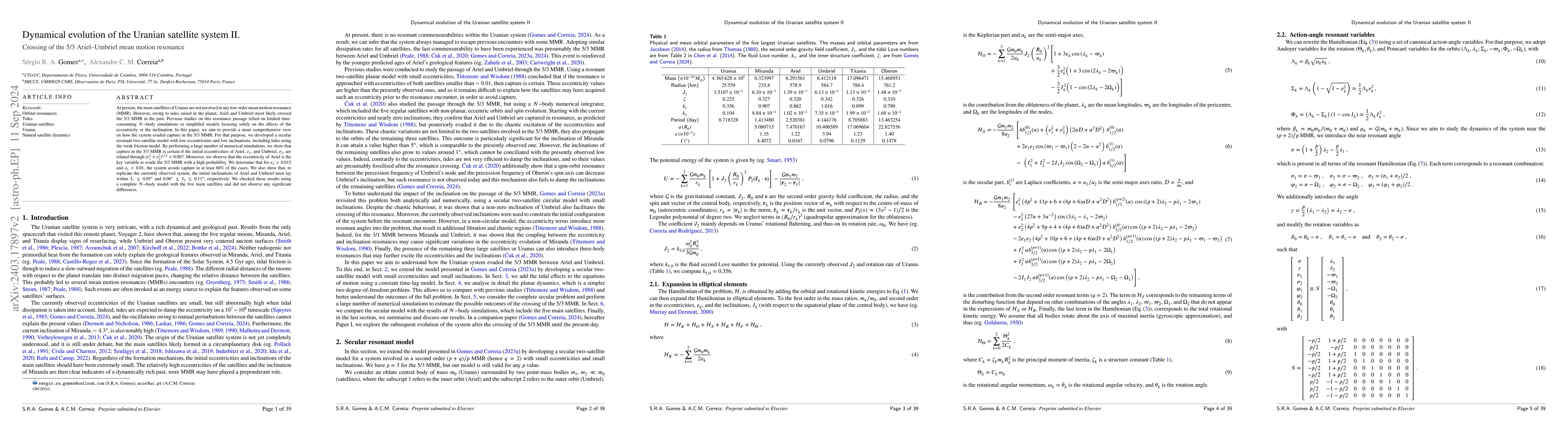 Thumbnail for Dynamical evolution of the Uranian satellite system II. Crossing of the
  5/3 Ariel-Umbriel mean motion resonance