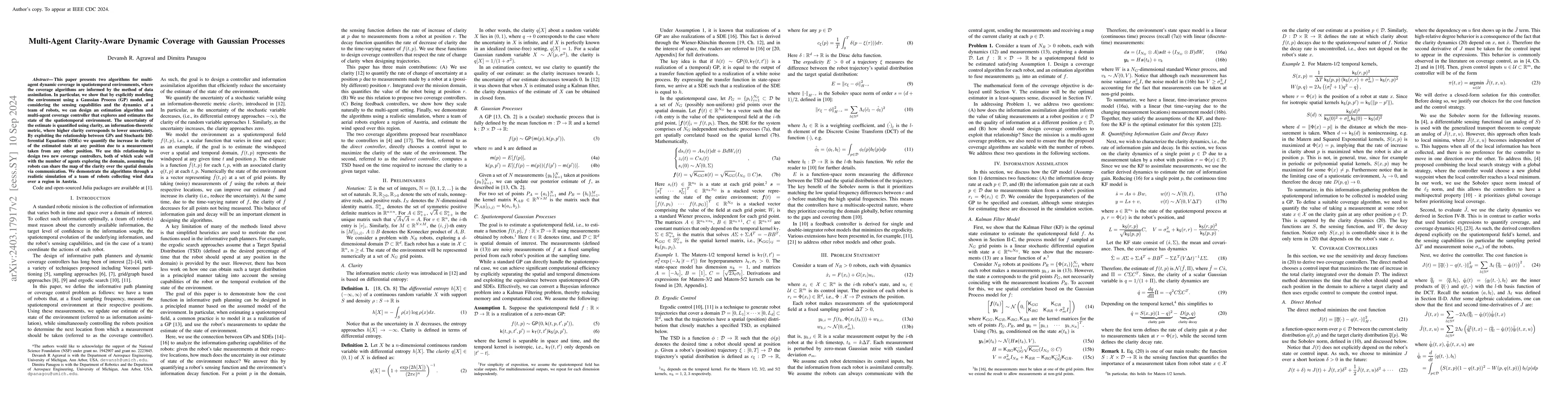 Thumbnail for Multi-Agent Clarity-Aware Dynamic Coverage with Gaussian Processes