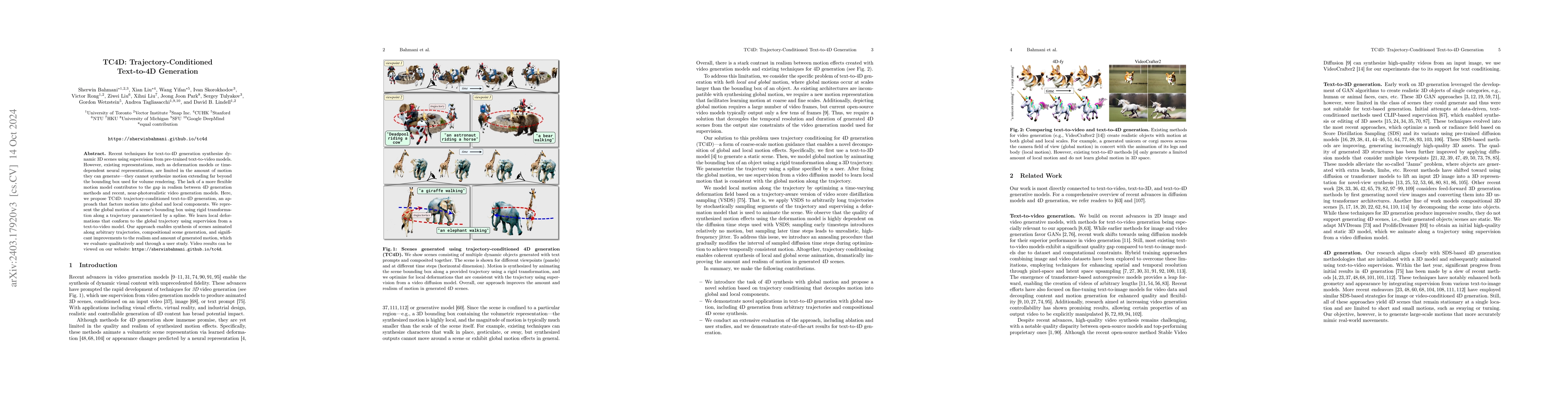 Thumbnail for TC4D: Trajectory-Conditioned Text-to-4D Generation