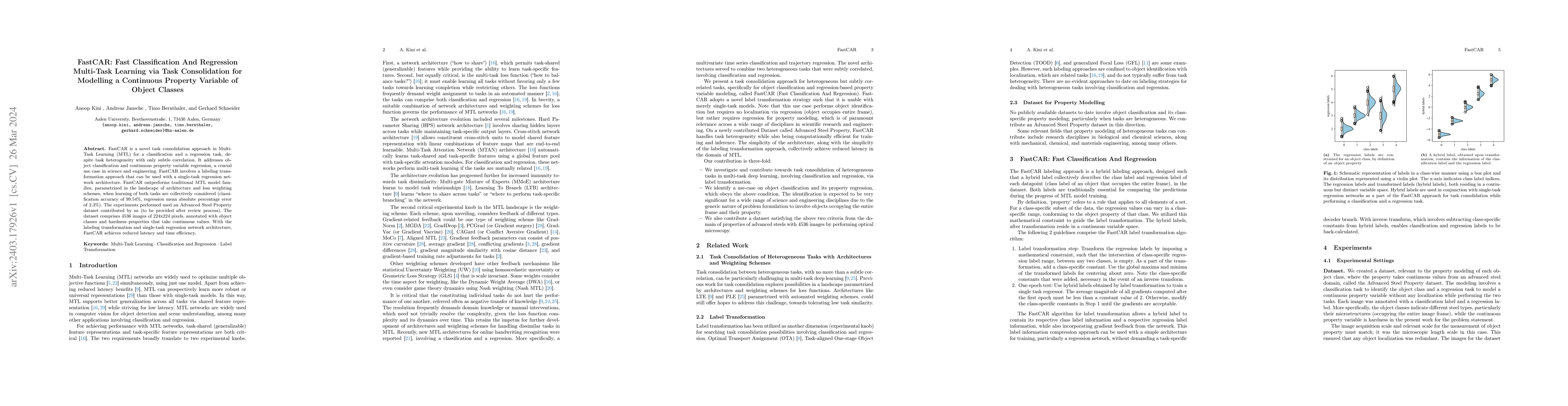 Thumbnail for FastCAR: Fast Classification And Regression Multi-Task Learning via Task
  Consolidation for Modelling a Continuous Property Variable of Object Classes