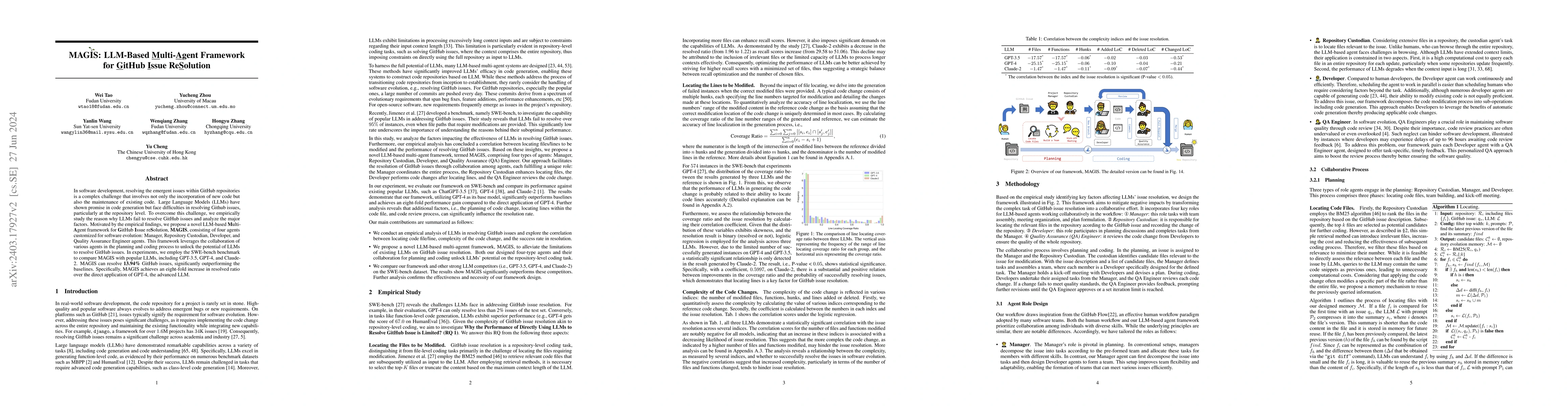 Thumbnail for MAGIS: LLM-Based Multi-Agent Framework for GitHub Issue Resolution