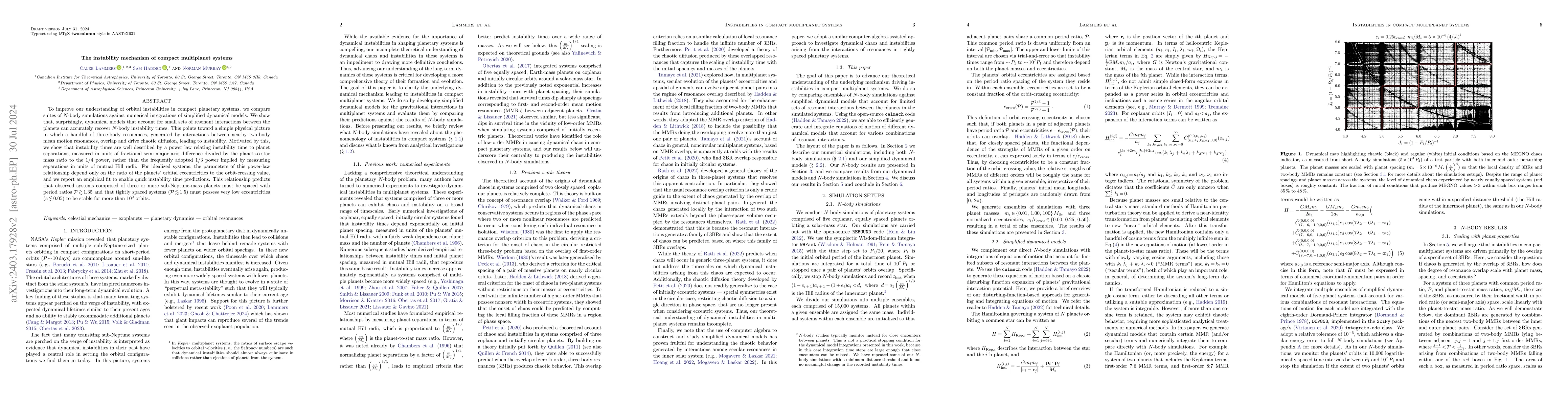 Thumbnail for The instability mechanism of compact multiplanet systems