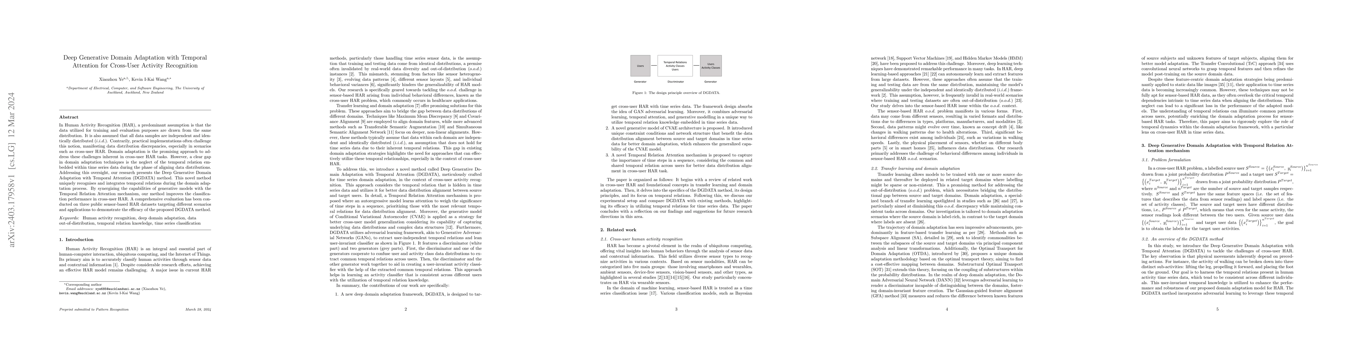 Thumbnail for Deep Generative Domain Adaptation with Temporal Attention for Cross-User
  Activity Recognition