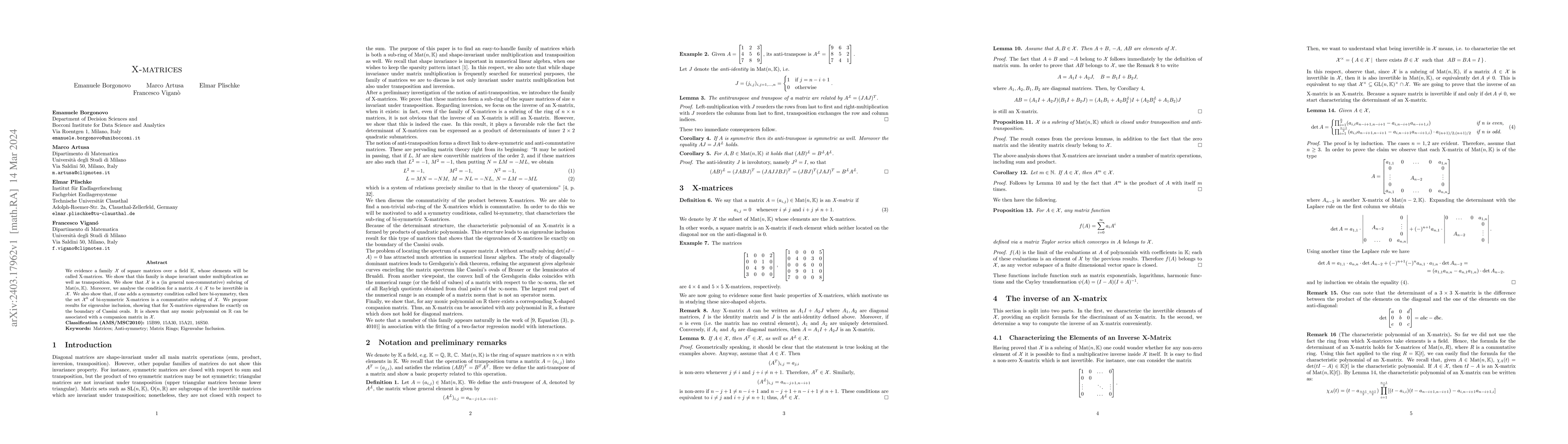 Thumbnail for X-matrices