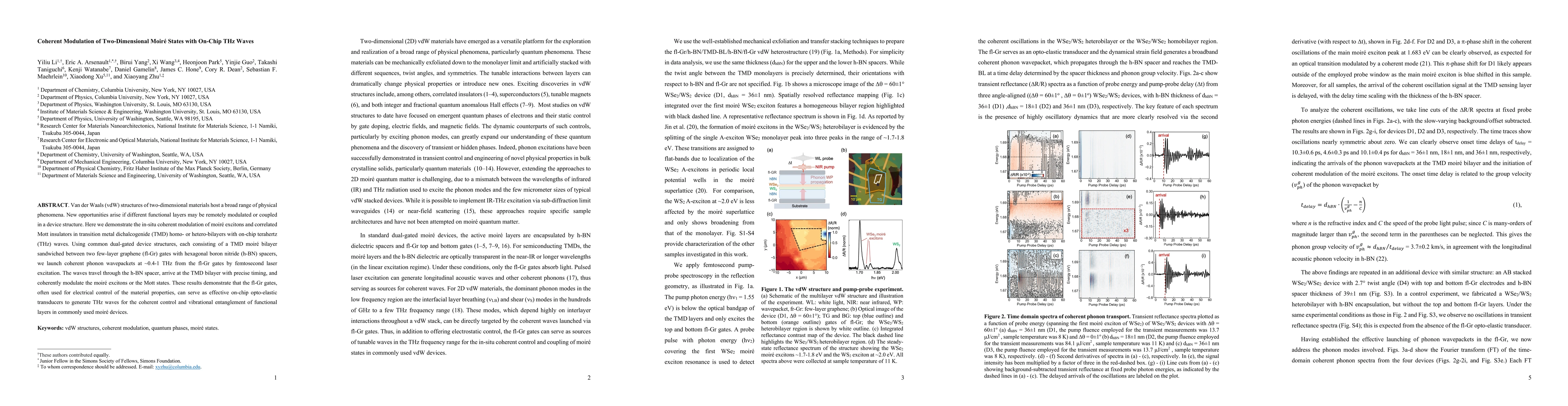 Thumbnail for Coherent Modulation of Two-Dimensional Moir\'e States with On-Chip THz
  Waves