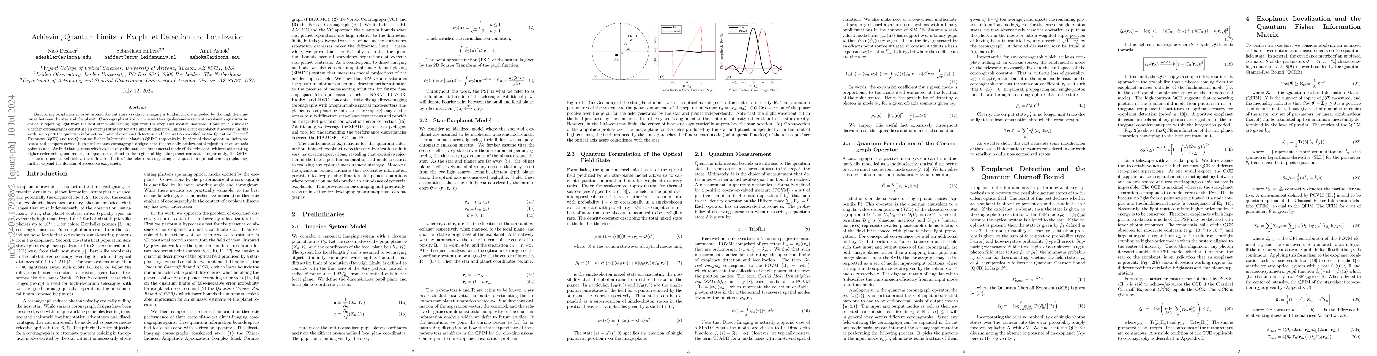 Thumbnail for Achieving Quantum Limits of Exoplanet Detection and Localization