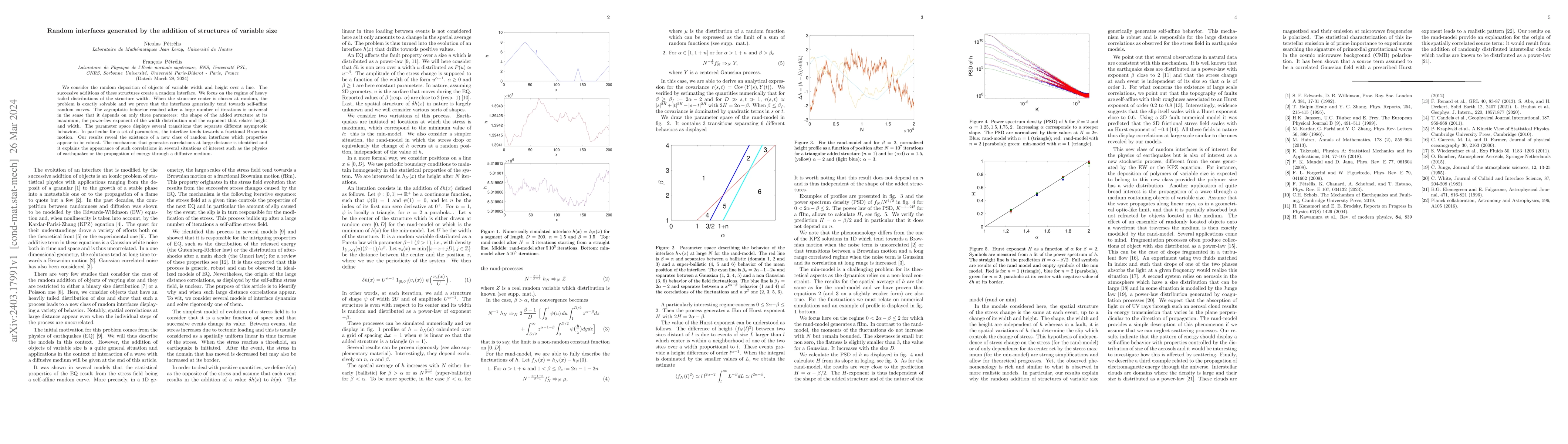 Thumbnail for Random interfaces generated by the addition of structures of variable
  size