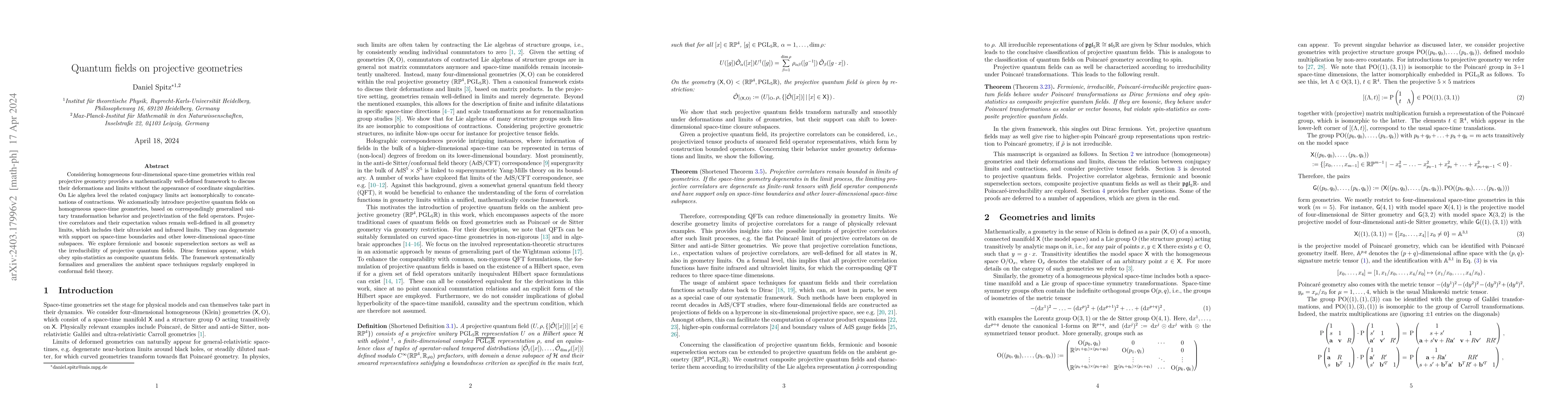 Thumbnail for Quantum fields on projective geometries