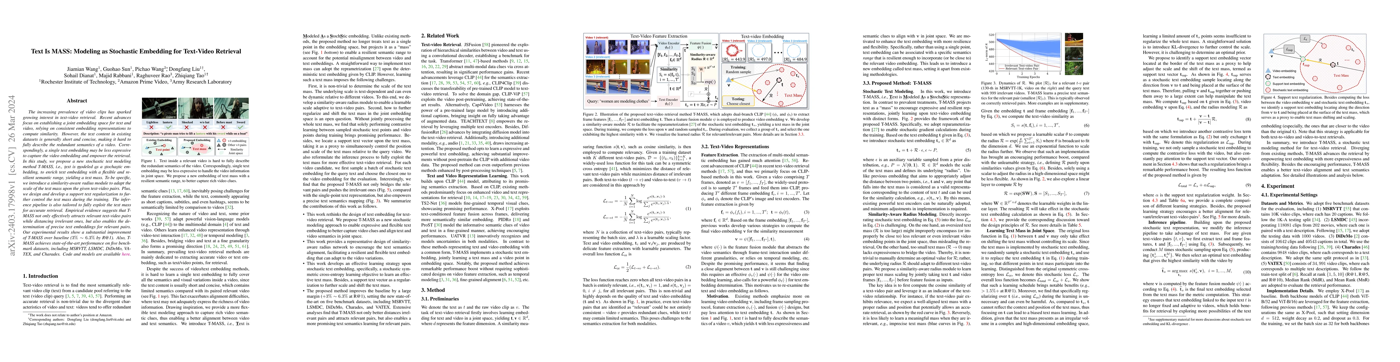 Thumbnail for Text Is MASS: Modeling as Stochastic Embedding for Text-Video Retrieval