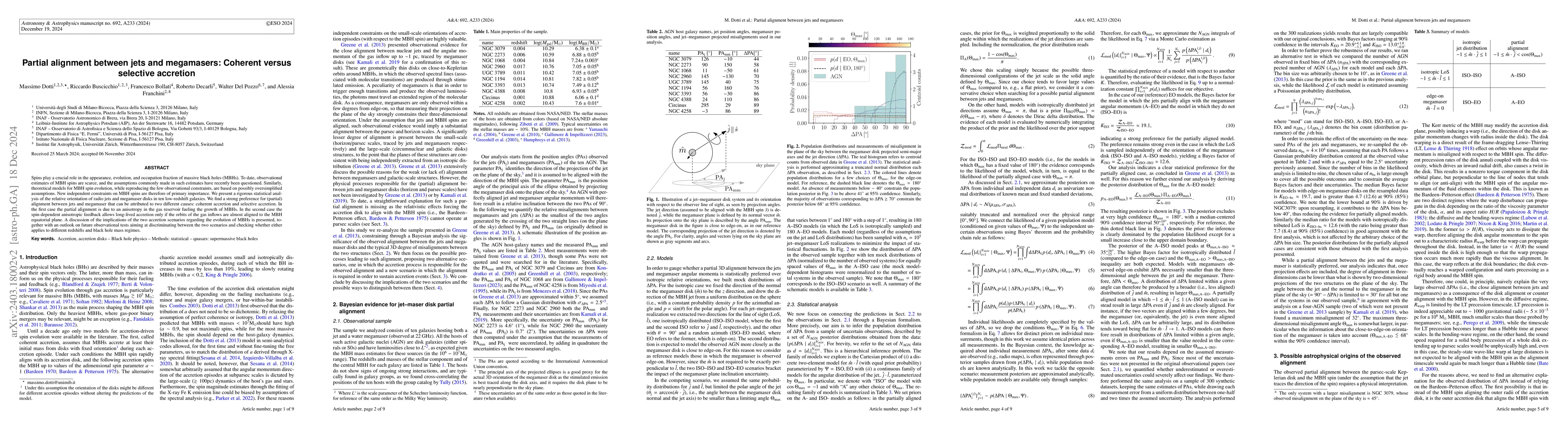 Thumbnail for Partial alignment between jets and megamasers: coherent or selective
  accretion?