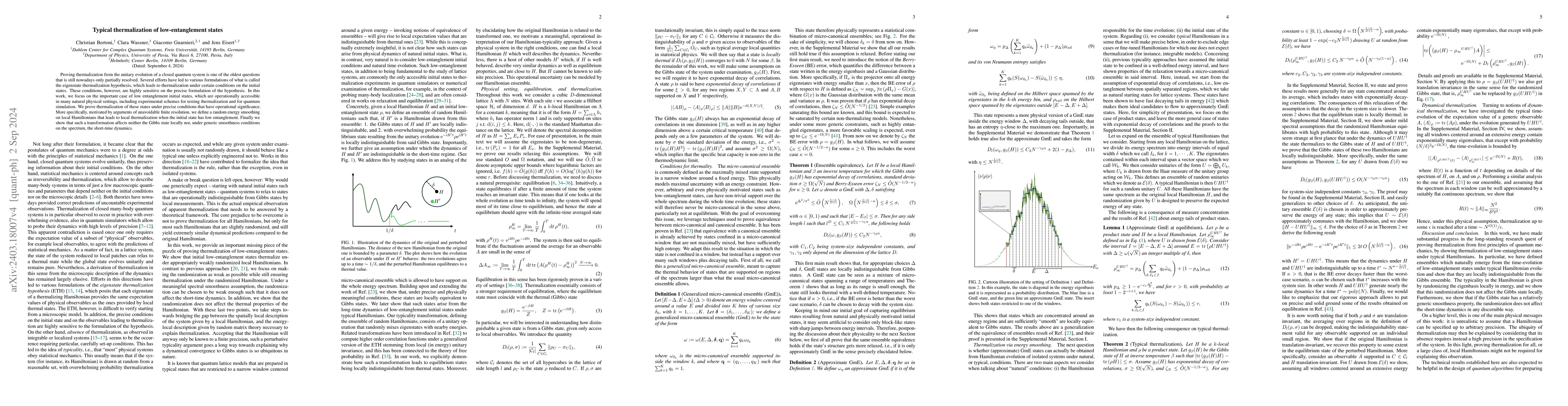 Thumbnail for Typical thermalization of low-entanglement states