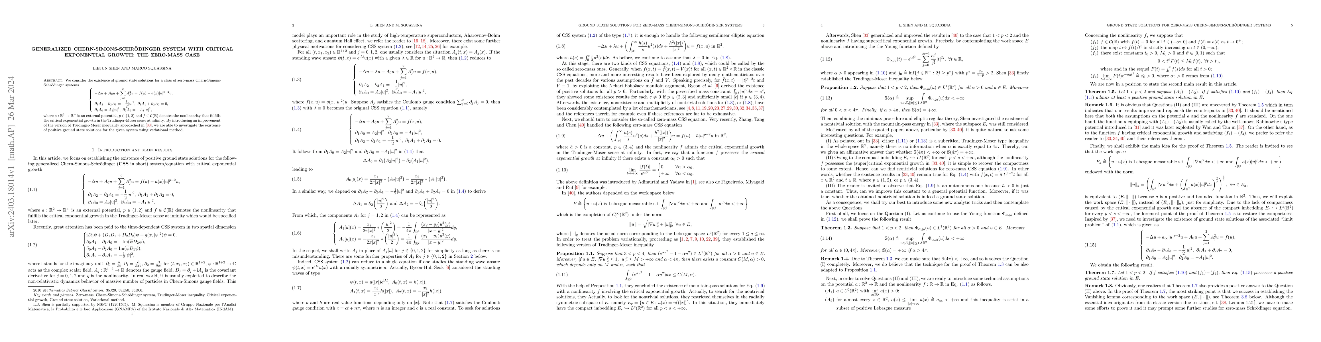 Thumbnail for Generalized Chern-Simons-Schrodinger system with critical exponential
  growth: the zero mass case