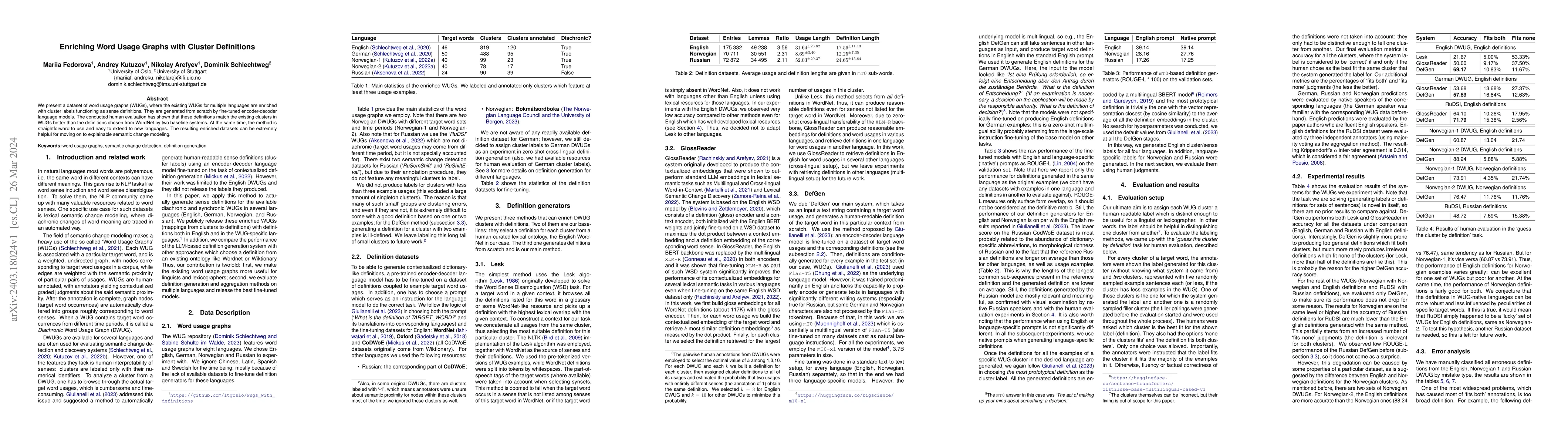 Thumbnail for Enriching Word Usage Graphs with Cluster Definitions