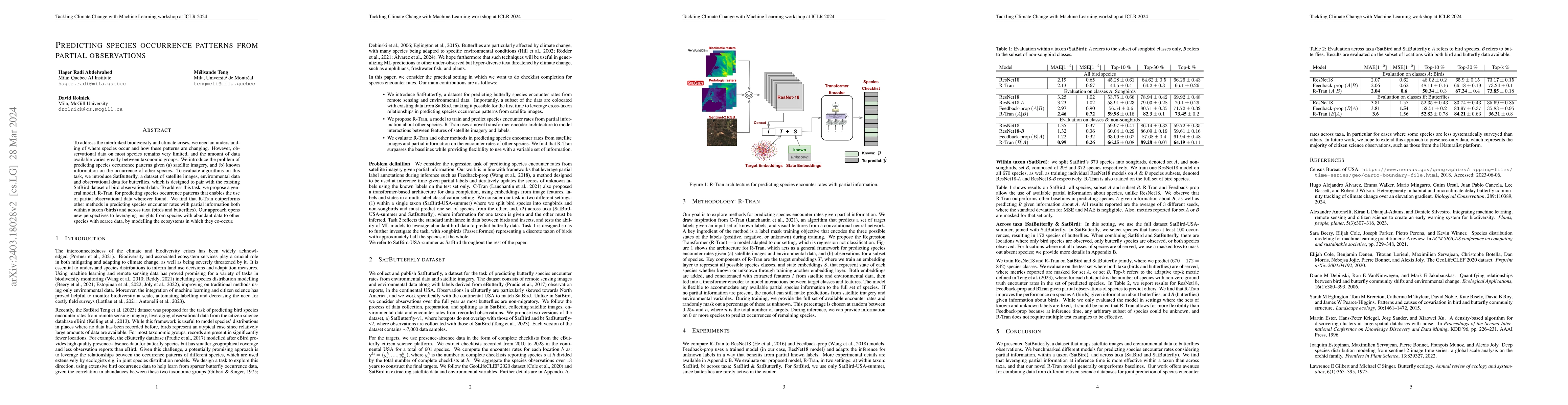 Thumbnail for Predicting Species Occurrence Patterns from Partial Observations