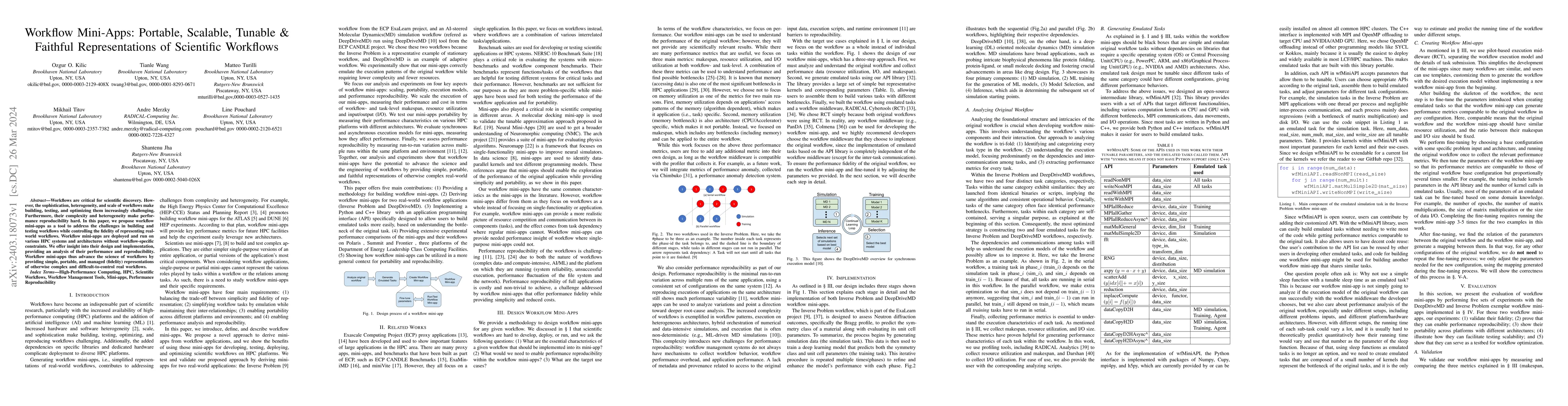 Thumbnail for Workflow Mini-Apps: Portable, Scalable, Tunable & Faithful
  Representations of Scientific Workflows