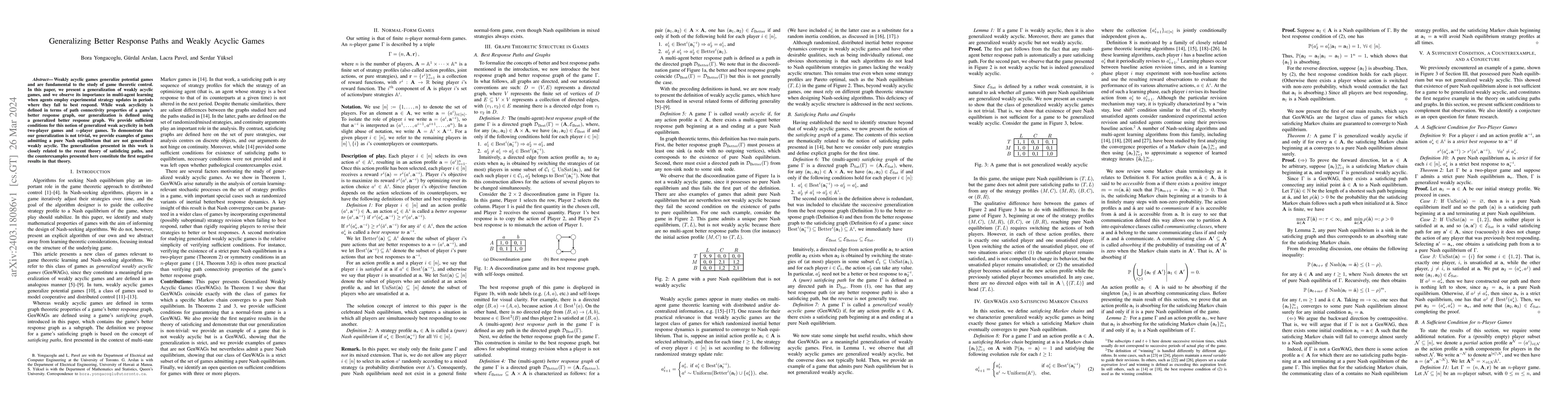 Thumbnail for Generalizing Better Response Paths and Weakly Acyclic Games