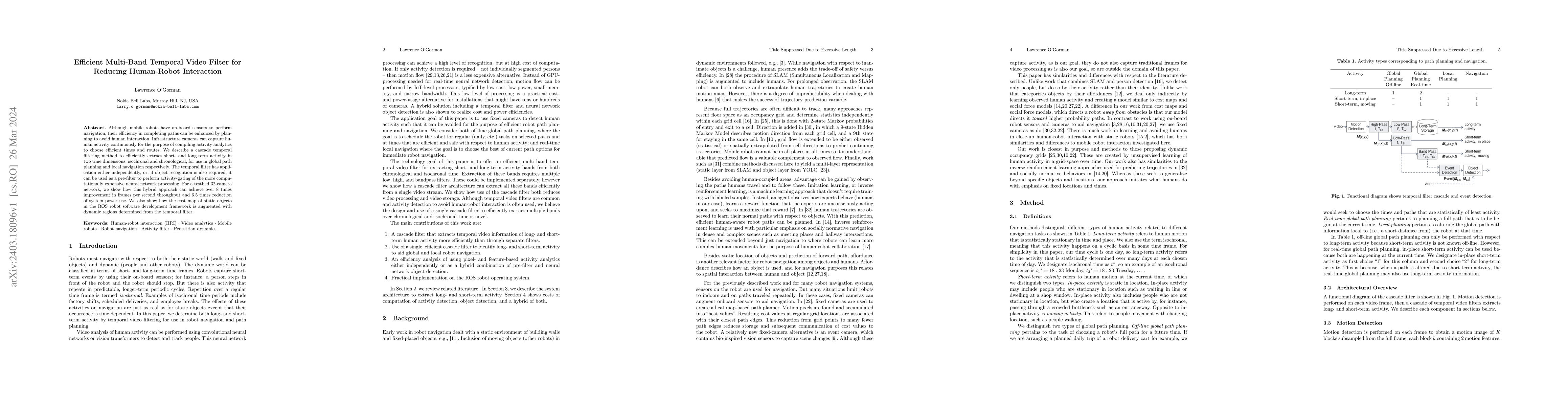 Thumbnail for Efficient Multi-Band Temporal Video Filter for Reducing Human-Robot
  Interaction