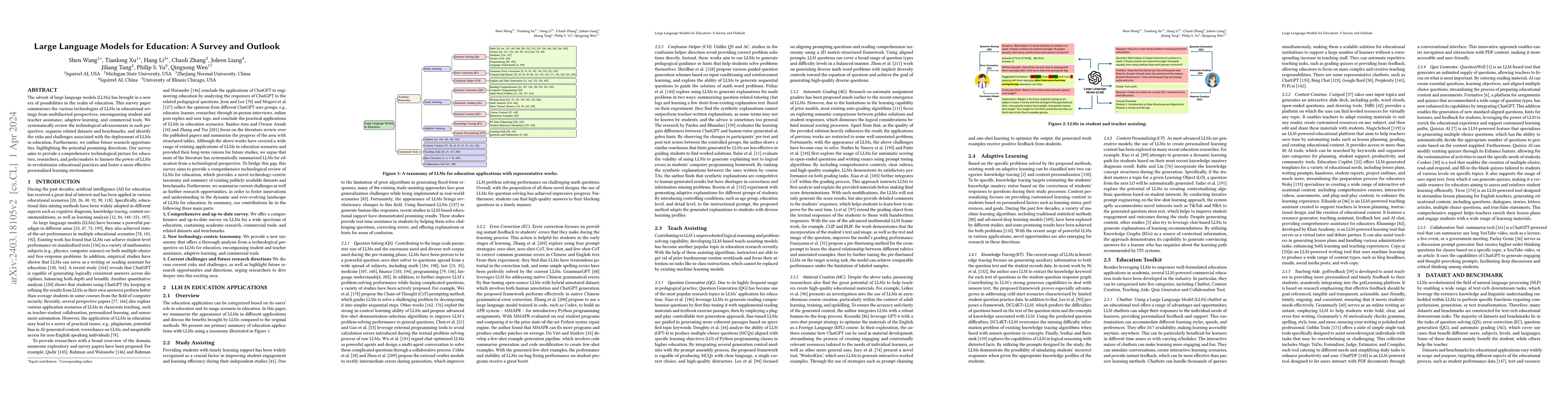 Thumbnail for Large Language Models for Education: A Survey and Outlook