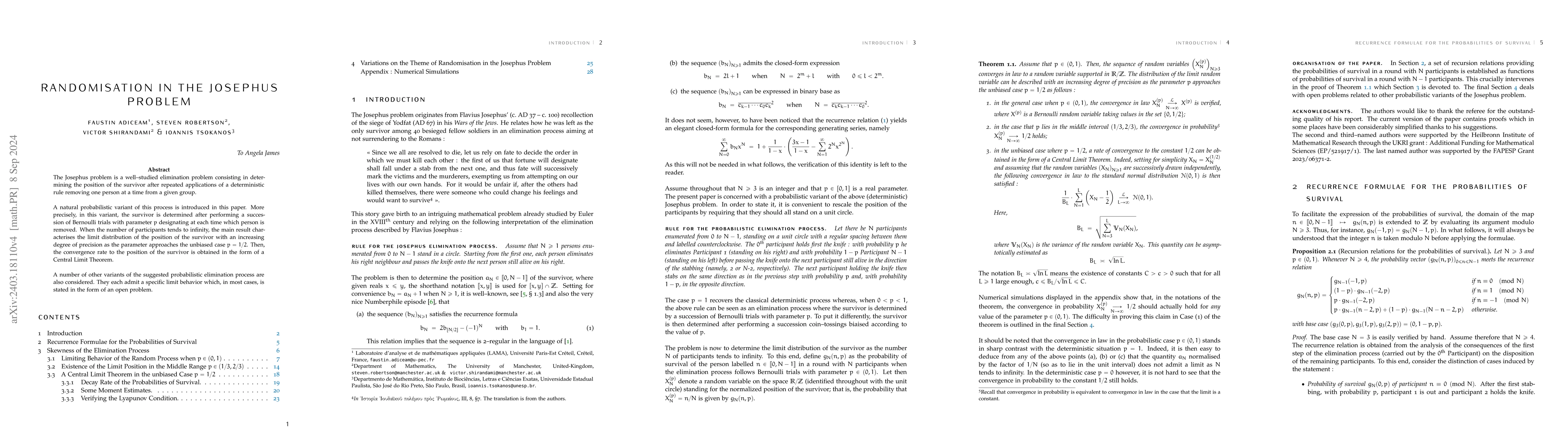 Thumbnail for Randomisation in the Josephus Problem
