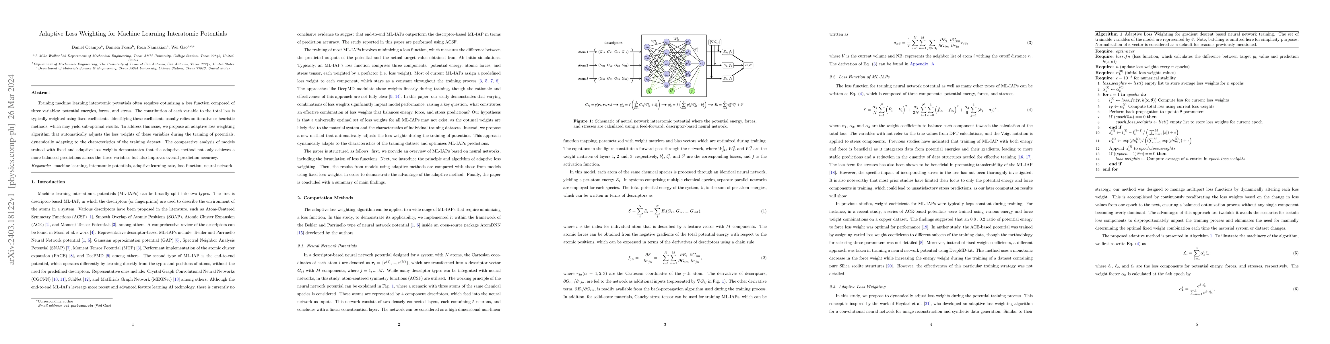 Thumbnail for Adaptive Loss Weighting for Machine Learning Interatomic Potentials