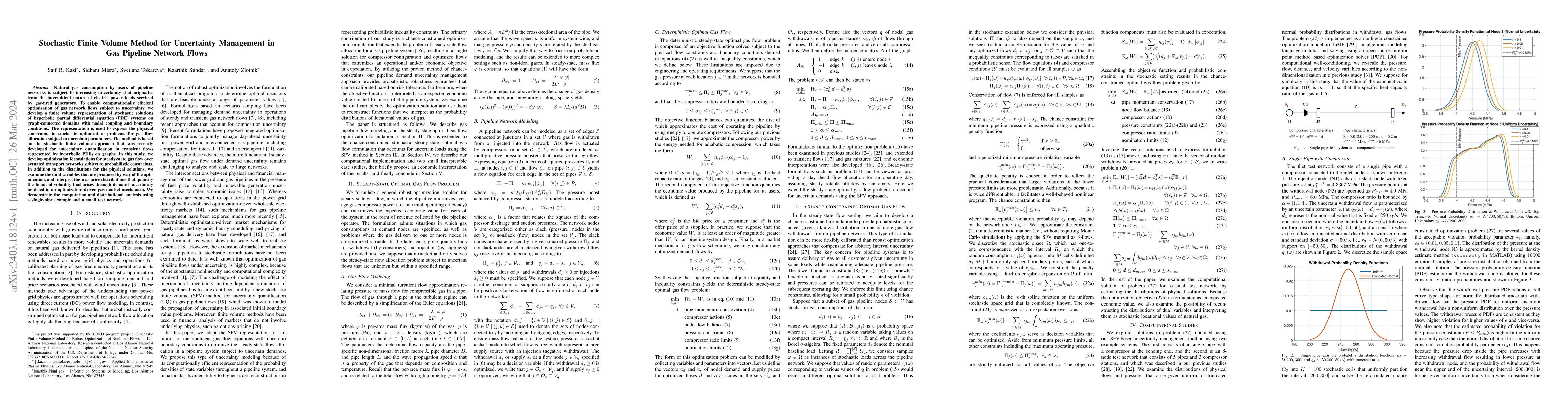 Thumbnail for Stochastic Finite Volume Method for Uncertainty Management in Gas
  Pipeline Network Flows